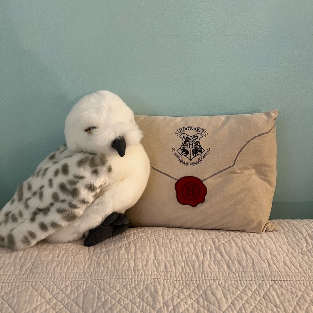 Hogwarts Pillow and Owl Plush Set